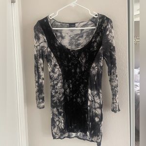 Daytrip tie dye 3/4 sleeve dress shirt